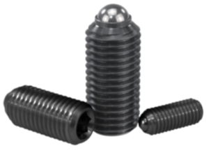 Spring plungers  with hexagon socket and ball, steel