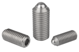 Spring plungers  with hexagon socket and ball, stainless steel - inch