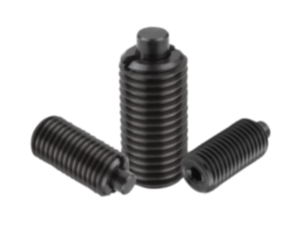 Spring plungers  with hexagon socket and flattened thrust pin, steel