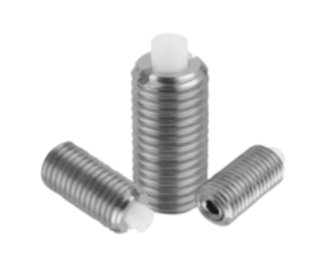 Spring plungers  with hexagon socket and flattened POM thrust pin, stainless steel