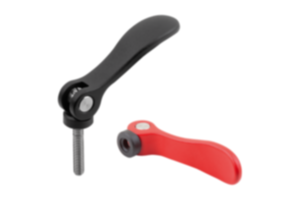 Excentrická páka z hliníku s vnitřním a vnějším závitem, s plastovým přítlačným kotoučem a šroubem s úchytem z oceli nebo nerezové oceli - inch Excentrická páka z hliníku s vnitřním a vnějším závitem, s plastovým přítlačným kotoučem a šroubem s úchytem z oceli nebo nerezové oceli - inch