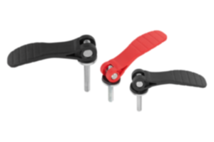 Cam levers adjustable, plastic handle, external thread, steel or stainless steel