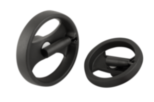 Handwheels 2-spoke plastic, with folding grip