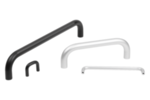 Pull handles, aluminium, round