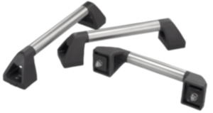 Tubular handles, stainless steel with plastic grip legs