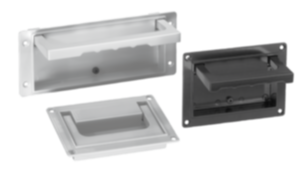 Recessed handle, aluminium, fold-down