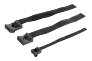 Bracket with hook and loop fastener for aluminium profiles