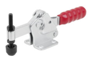 Toggle clamps horizontal  with flat foot and fixed clamping spindle